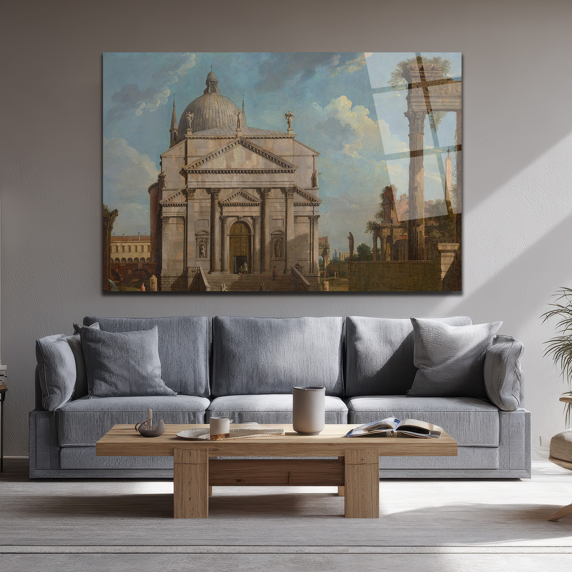 Roma Harabeleri ve Görkemli Yapı Klasik Sanat Cam Tablo - Glazella Roma Harabeleri ve Görkemli Yapı Klasik Sanat Cam Tablo - Glazella