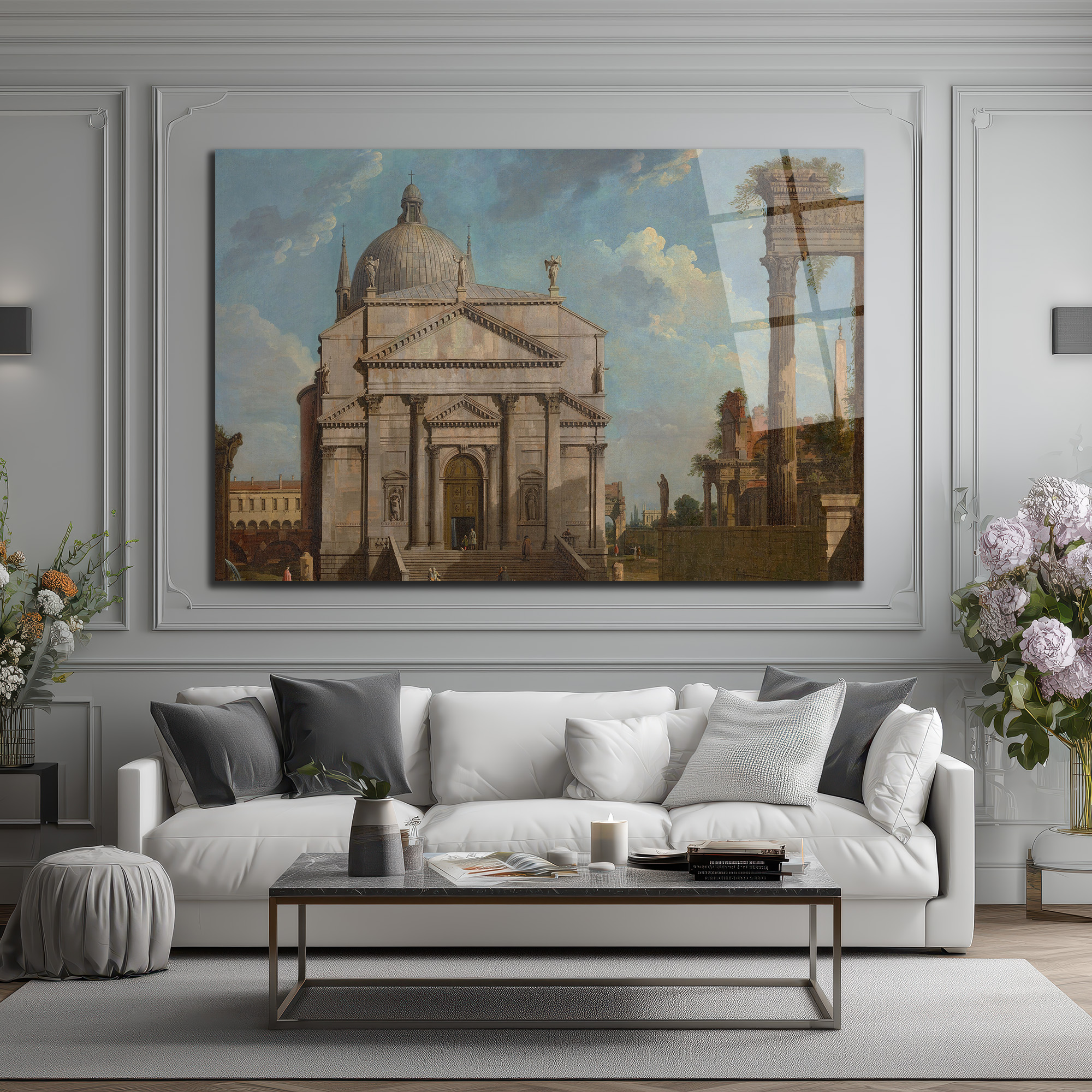 Roma Harabeleri ve Görkemli Yapı Klasik Sanat Cam Tablo - Glazella Roma Harabeleri ve Görkemli Yapı Klasik Sanat Cam Tablo - Glazella