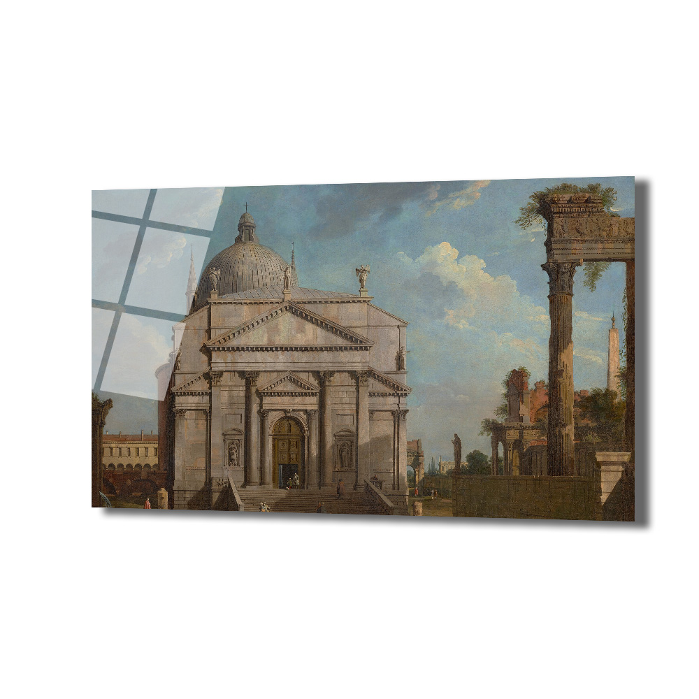 Roma Harabeleri ve Görkemli Yapı Klasik Sanat Cam Tablo - Glazella Roma Harabeleri ve Görkemli Yapı Klasik Sanat Cam Tablo - Glazella
