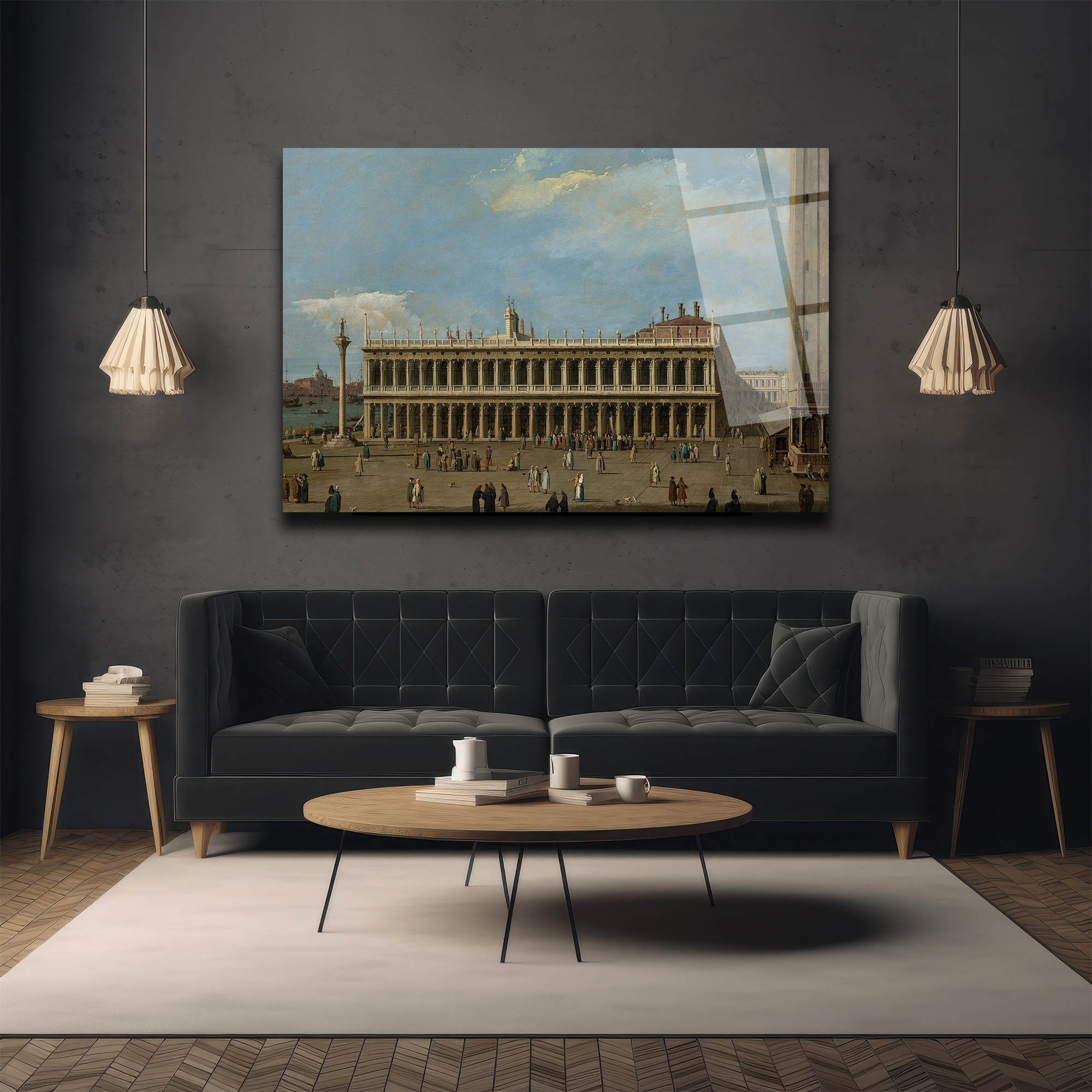 Venedik Meydanı Klasik Sanat Cam Tablo - Tarihi Zarafet - Glazella Venedik Meydanı Klasik Sanat Cam Tablo - Tarihi Zarafet - Glazella