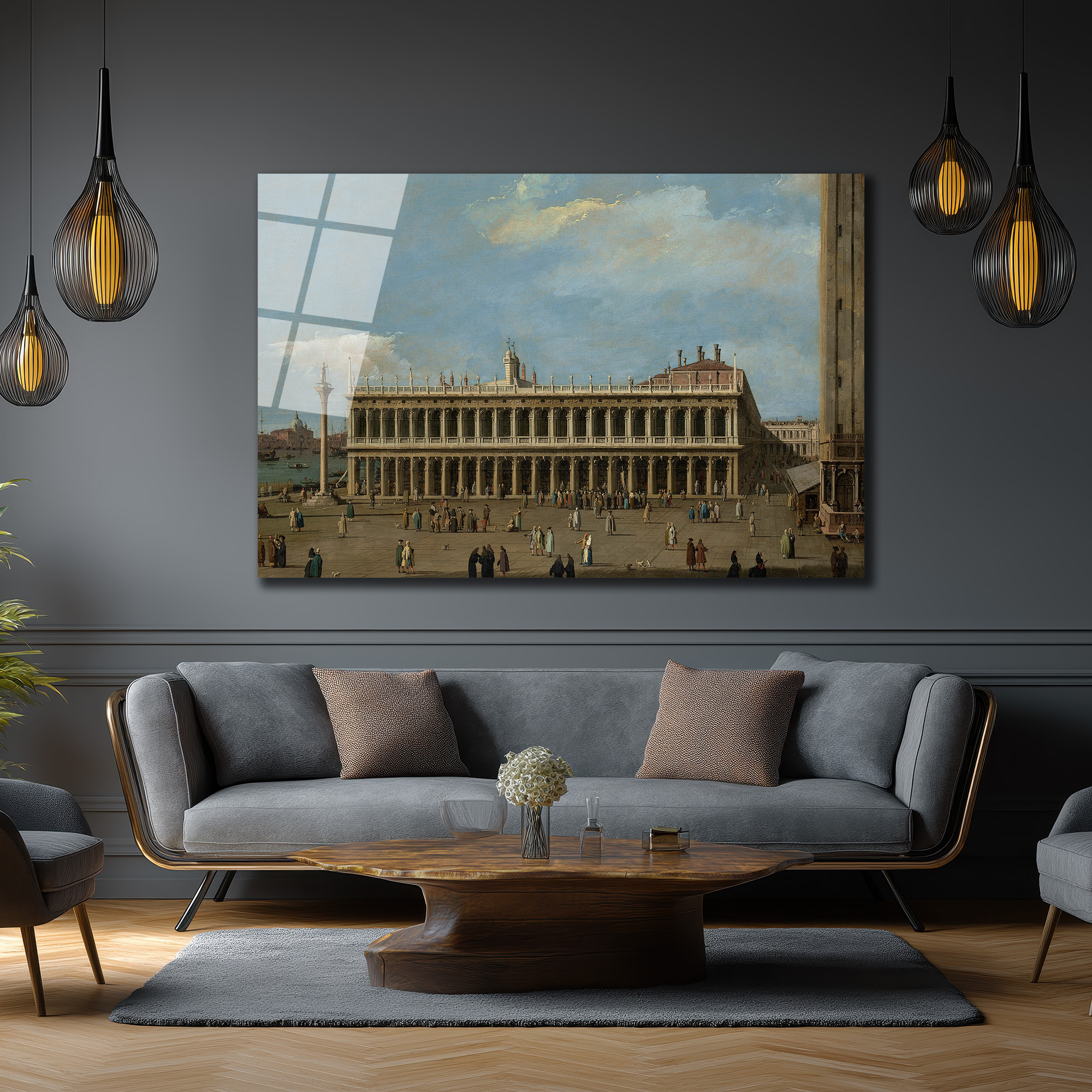 Venedik Meydanı Klasik Sanat Cam Tablo - Tarihi Zarafet - Glazella Venedik Meydanı Klasik Sanat Cam Tablo - Tarihi Zarafet - Glazella