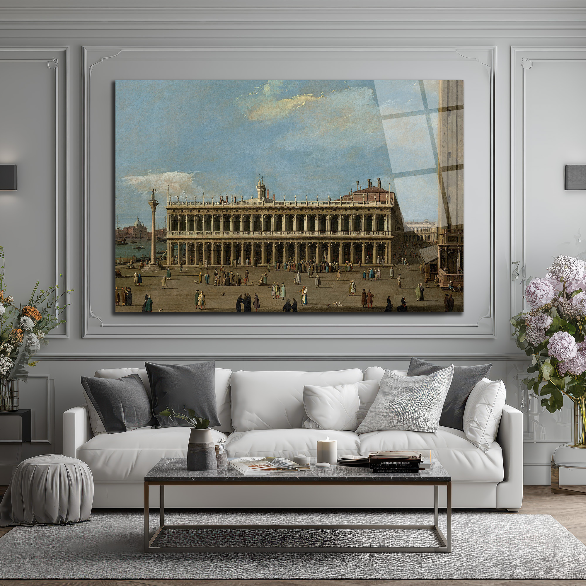 Venedik Meydanı Klasik Sanat Cam Tablo - Tarihi Zarafet - Glazella Venedik Meydanı Klasik Sanat Cam Tablo - Tarihi Zarafet - Glazella