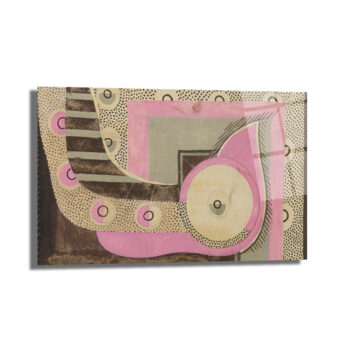 Modern Sanat Pembe ve Gri Geometrik Desenli Cam Tablo - Glazella