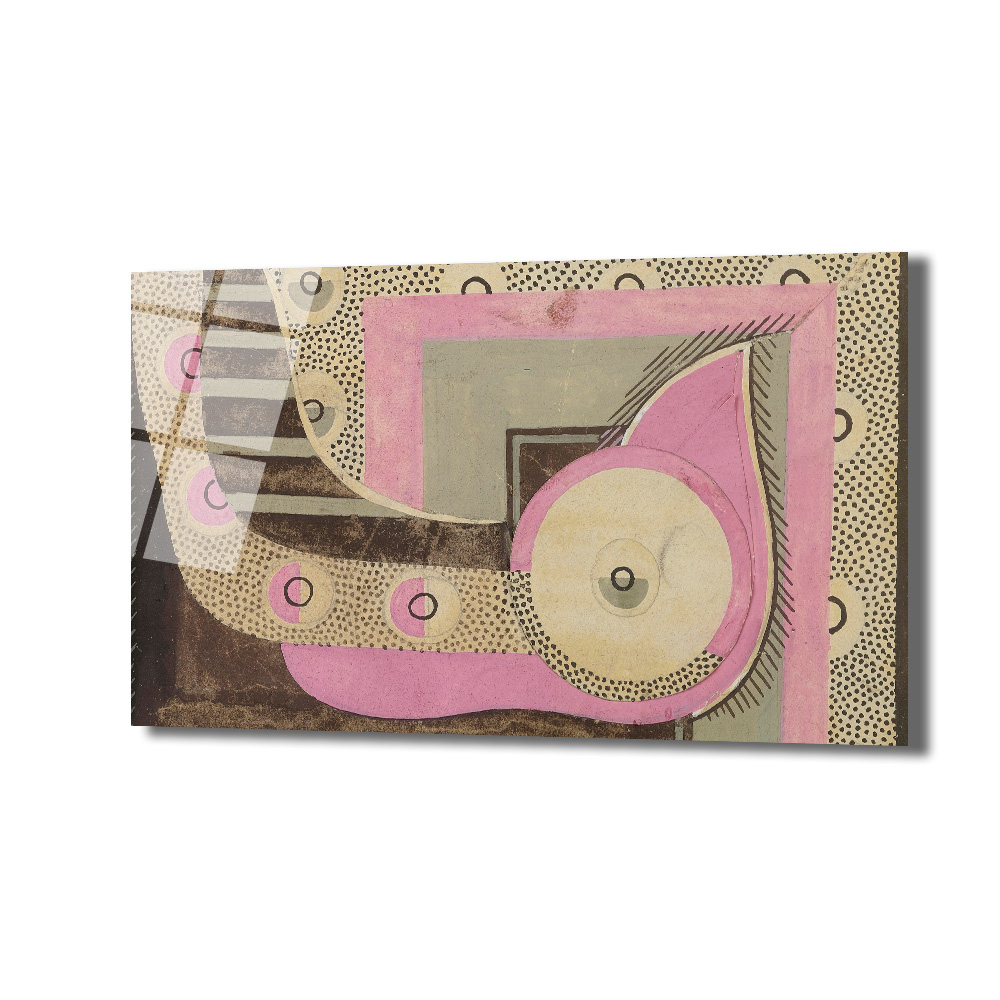Modern Sanat Pembe ve Gri Geometrik Desenli Cam Tablo - Glazella Modern Sanat Pembe ve Gri Geometrik Desenli Cam Tablo - Glazella