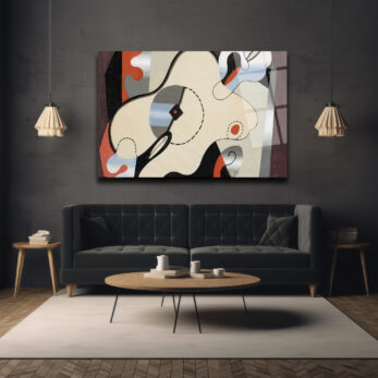 Soyut Dinamik Sanat Temalı Modern Cam Tablo - Glazella