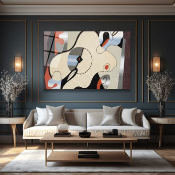 Soyut Dinamik Sanat Temalı Modern Cam Tablo - Glazella