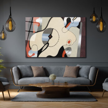 Soyut Dinamik Sanat Temalı Modern Cam Tablo - Glazella