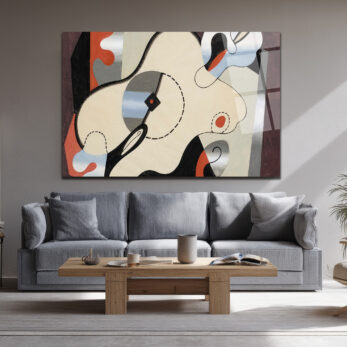 Soyut Dinamik Sanat Temalı Modern Cam Tablo - Glazella