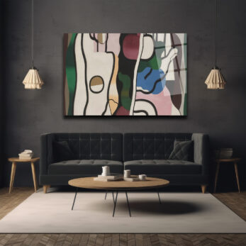 Soyut Figüratif Sanat Eseri Cam Tablo - Modern Ev Dekorasyonu - Glazella