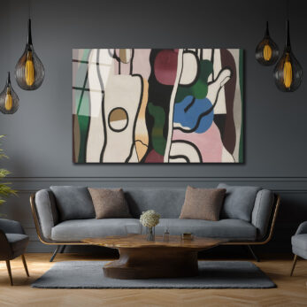 Soyut Figüratif Sanat Eseri Cam Tablo - Modern Ev Dekorasyonu - Glazella