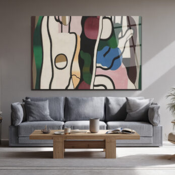 Soyut Figüratif Sanat Eseri Cam Tablo - Modern Ev Dekorasyonu - Glazella