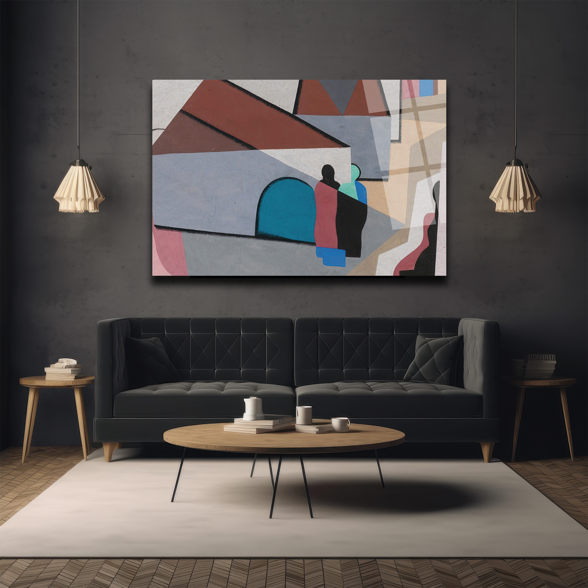 Modern Soyut Figürler Cam Tablo - Glazella Sanat Koleksiyonu - Glazella Modern Soyut Figürler Cam Tablo - Glazella Sanat Koleksiyonu - Glazella