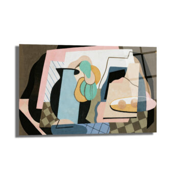Soyut Pastel Natürmort Modern Cam Tablo - Glazella