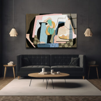 Soyut Pastel Natürmort Modern Cam Tablo - Glazella