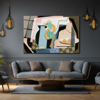 Soyut Pastel Natürmort Modern Cam Tablo - Glazella