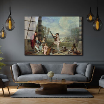 Rococo Zarafeti Müzik Ziyafeti Temalı Cam Tablo - Glazella Rococo Zarafeti Müzik Ziyafeti Temalı Cam Tablo - Glazella
