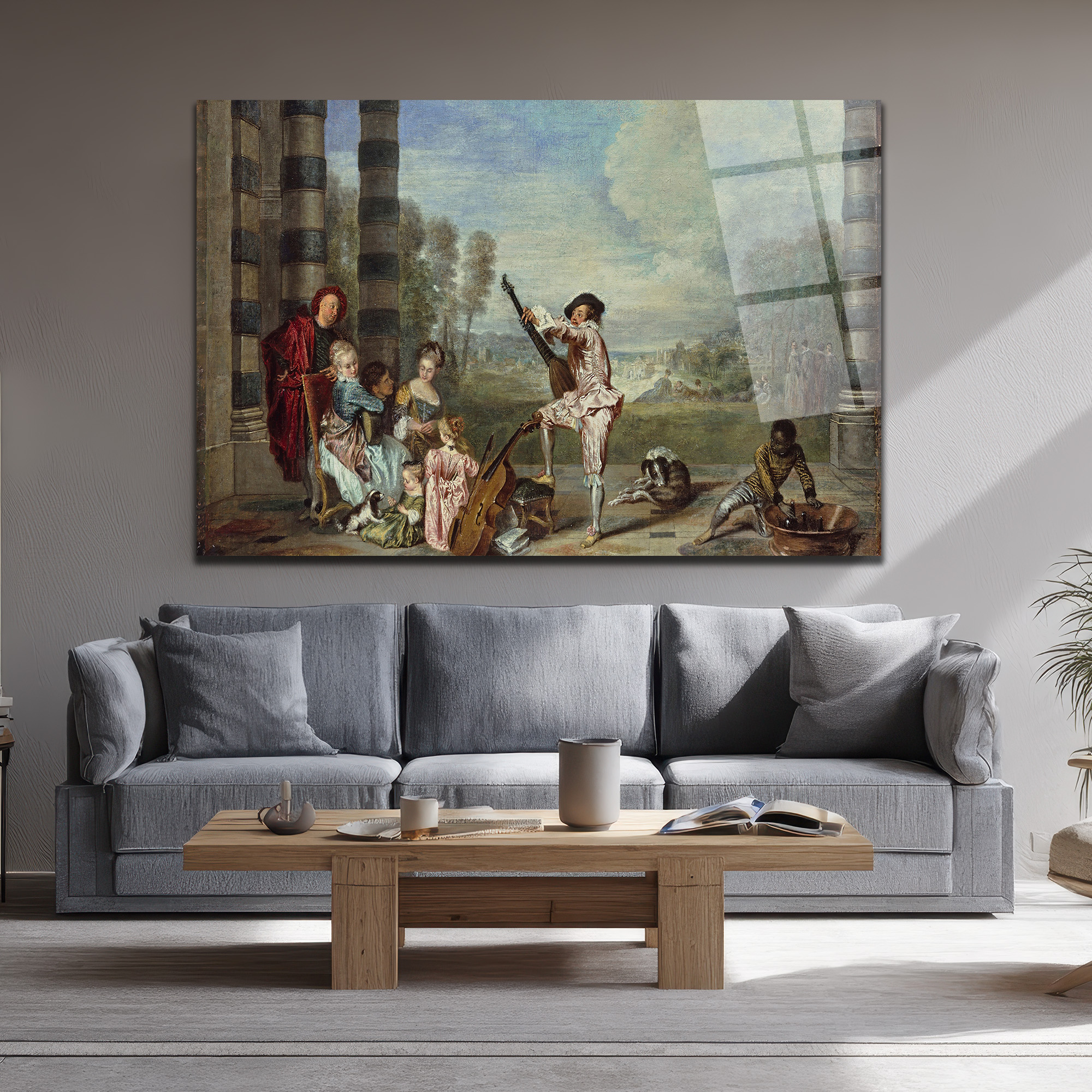 Rococo Zarafeti Müzik Ziyafeti Temalı Cam Tablo - Glazella Rococo Zarafeti Müzik Ziyafeti Temalı Cam Tablo - Glazella