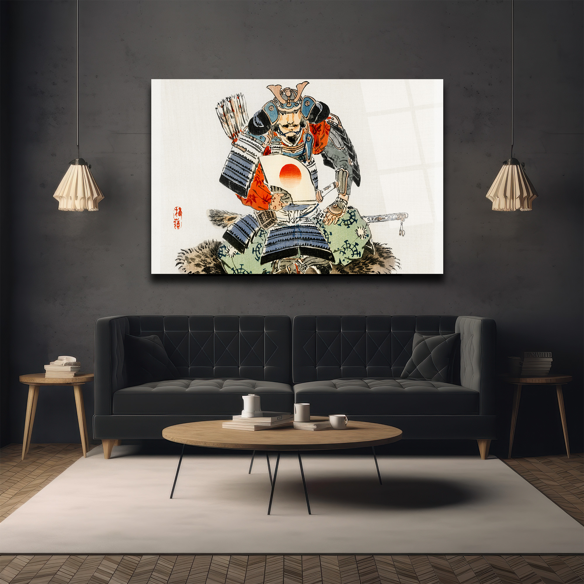 Samuray Savaşçısı Ukiyo-e Japon Sanatı Cam Tablo - Glazella Samuray Savaşçısı Ukiyo-e Japon Sanatı Cam Tablo - Glazella