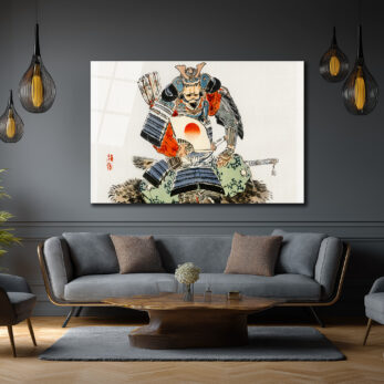Samuray Savaşçısı Ukiyo-e Japon Sanatı Cam Tablo - Glazella Samuray Savaşçısı Ukiyo-e Japon Sanatı Cam Tablo - Glazella