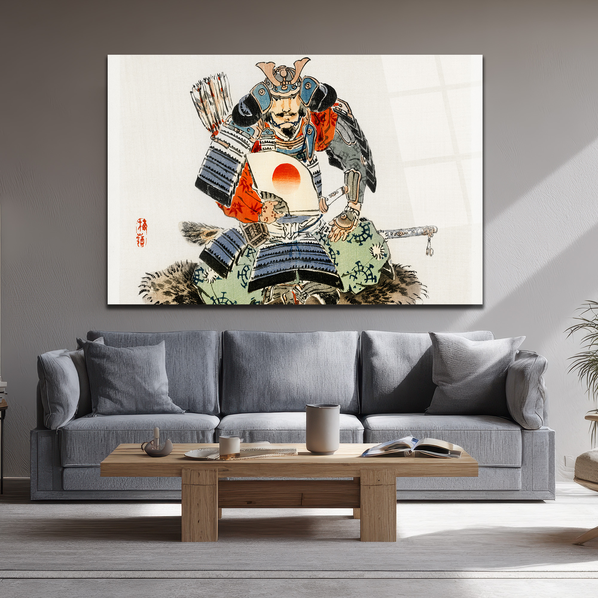 Samuray Savaşçısı Ukiyo-e Japon Sanatı Cam Tablo - Glazella Samuray Savaşçısı Ukiyo-e Japon Sanatı Cam Tablo - Glazella