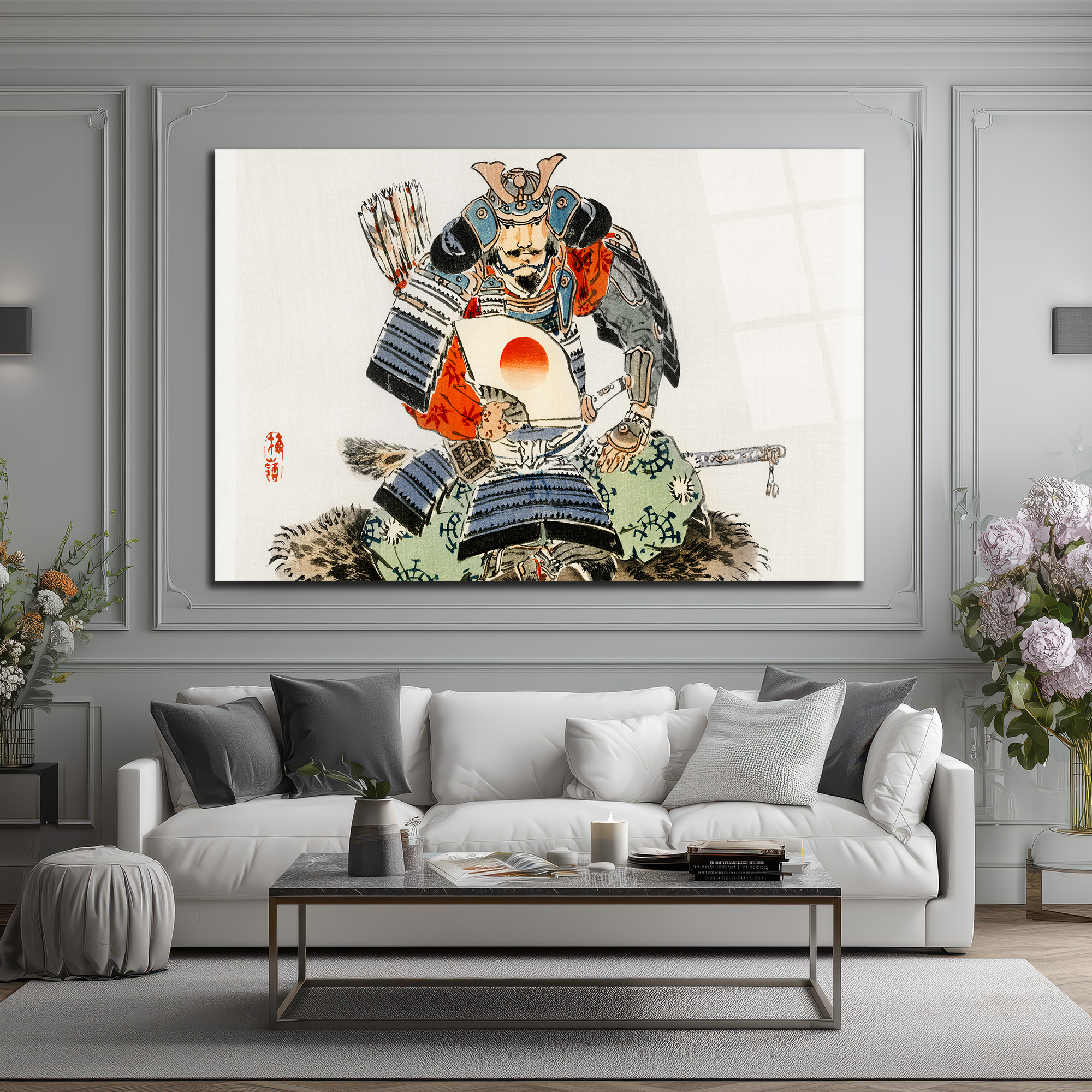 Samuray Savaşçısı Ukiyo-e Japon Sanatı Cam Tablo - Glazella Samuray Savaşçısı Ukiyo-e Japon Sanatı Cam Tablo - Glazella