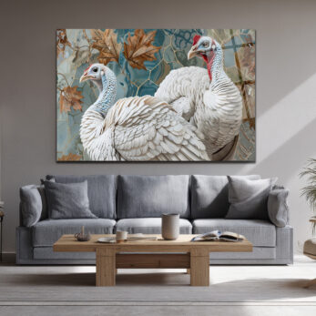 Sonbahar Yaprakları ve Beyaz Hindiler Cam Tablo - Doğanın Şık Dansı - Glazella Sonbahar Yaprakları ve Beyaz Hindiler Cam Tablo - Doğanın Şık Dansı - Glazella