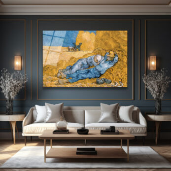 Van Gogh Siesta Cam Tablo: Huzurun Altın Dokunuşu - Glazella