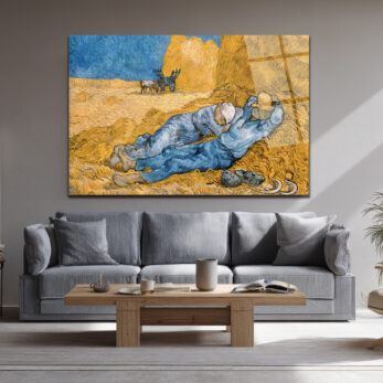 Van Gogh Siesta Cam Tablo: Huzurun Altın Dokunuşu - Glazella