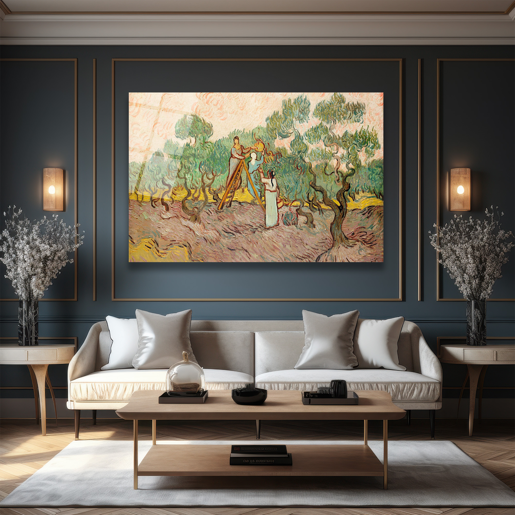 Van Gogh Zeytin Ağaçları Cam Tablo - Sanatsal Hasat - Glazella Van Gogh Zeytin Ağaçları Cam Tablo - Sanatsal Hasat - Glazella