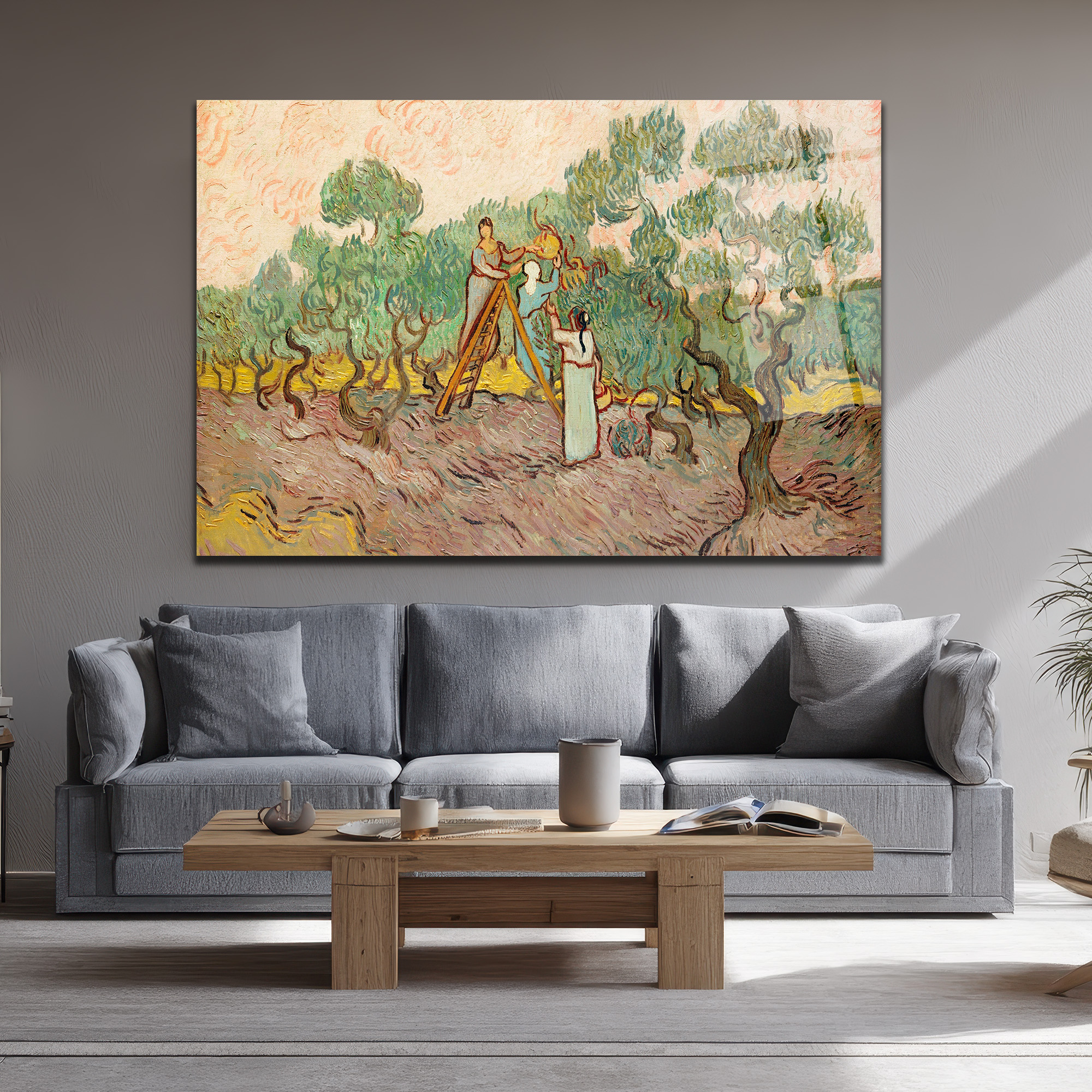 Van Gogh Zeytin Ağaçları Cam Tablo - Sanatsal Hasat - Glazella Van Gogh Zeytin Ağaçları Cam Tablo - Sanatsal Hasat - Glazella