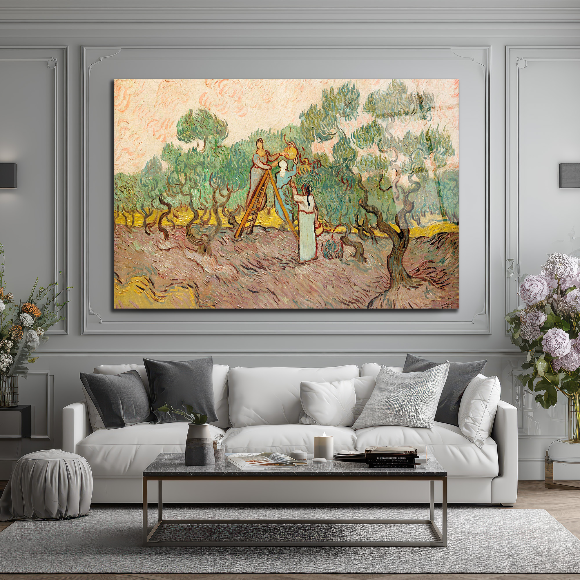 Van Gogh Zeytin Ağaçları Cam Tablo - Sanatsal Hasat - Glazella Van Gogh Zeytin Ağaçları Cam Tablo - Sanatsal Hasat - Glazella