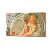 Art Nouveau Zarafeti: Alphonse Mucha Tarzı Cam Tablo - Glazella