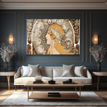 Art Nouveau Zodyak Güzeli Cam Tablo - Glazella Art Nouveau Zodyak Güzeli Cam Tablo - Glazella