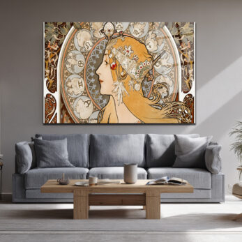 Art Nouveau Zodyak Güzeli Cam Tablo - Glazella Art Nouveau Zodyak Güzeli Cam Tablo - Glazella