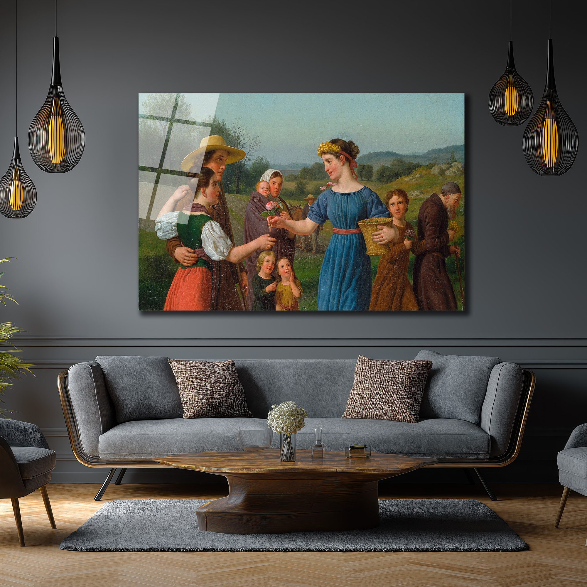 Kır Çiçekleri Sunumu: Pastoral Yaşam Temalı Sanatsal Cam Tablo - Glazella Kır Çiçekleri Sunumu: Pastoral Yaşam Temalı Sanatsal Cam Tablo - Glazella