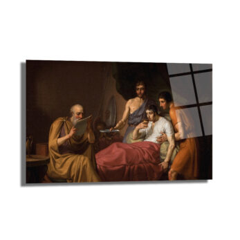 Sokrates'in Ölümü: Jacques-Louis David Klasik Cam Tablo - Glazella
