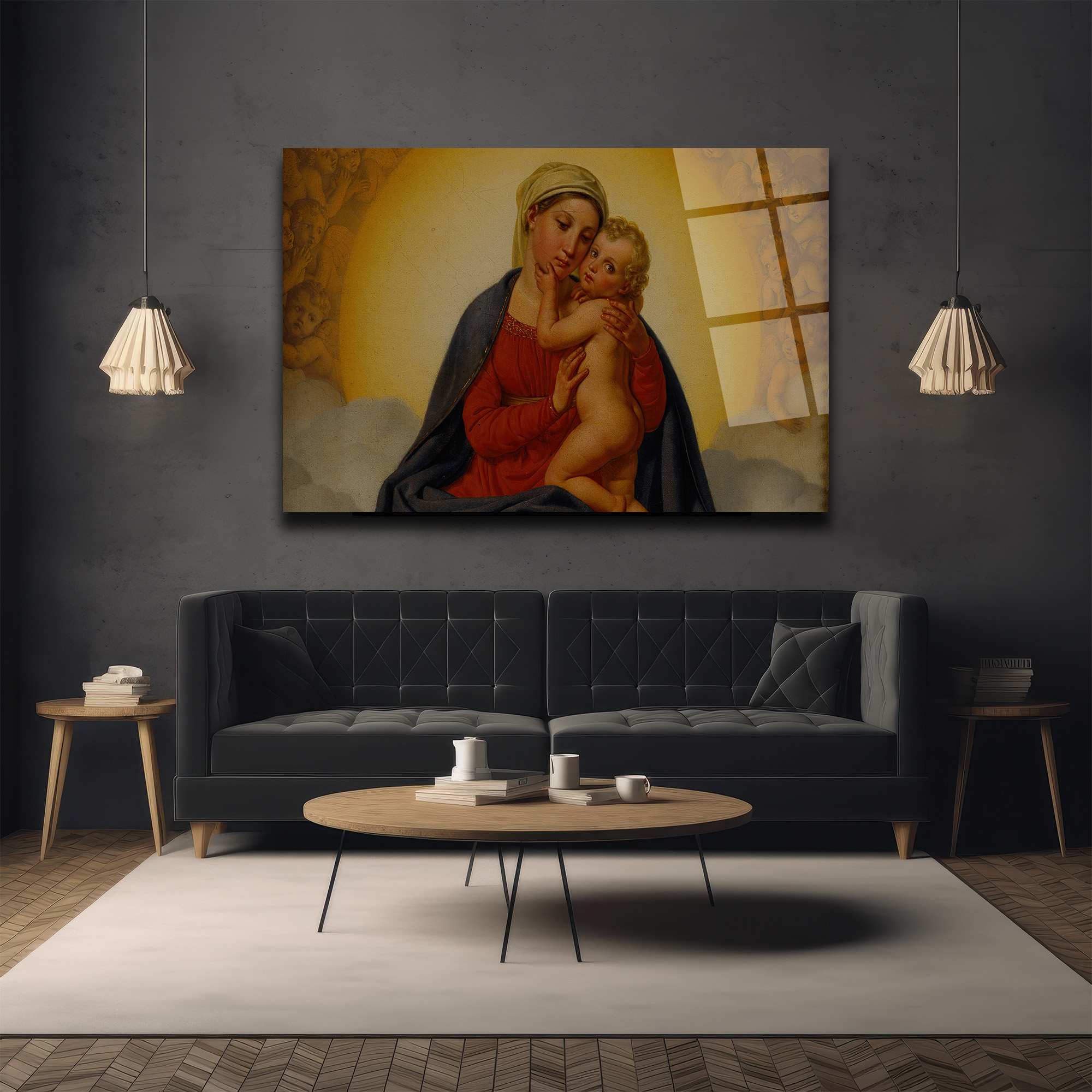 Madonna ve Çocuk Klasik Sanat Cam Tablo - Kutsal Aşkın İfadesi - Glazella Madonna ve Çocuk Klasik Sanat Cam Tablo - Kutsal Aşkın İfadesi - Glazella