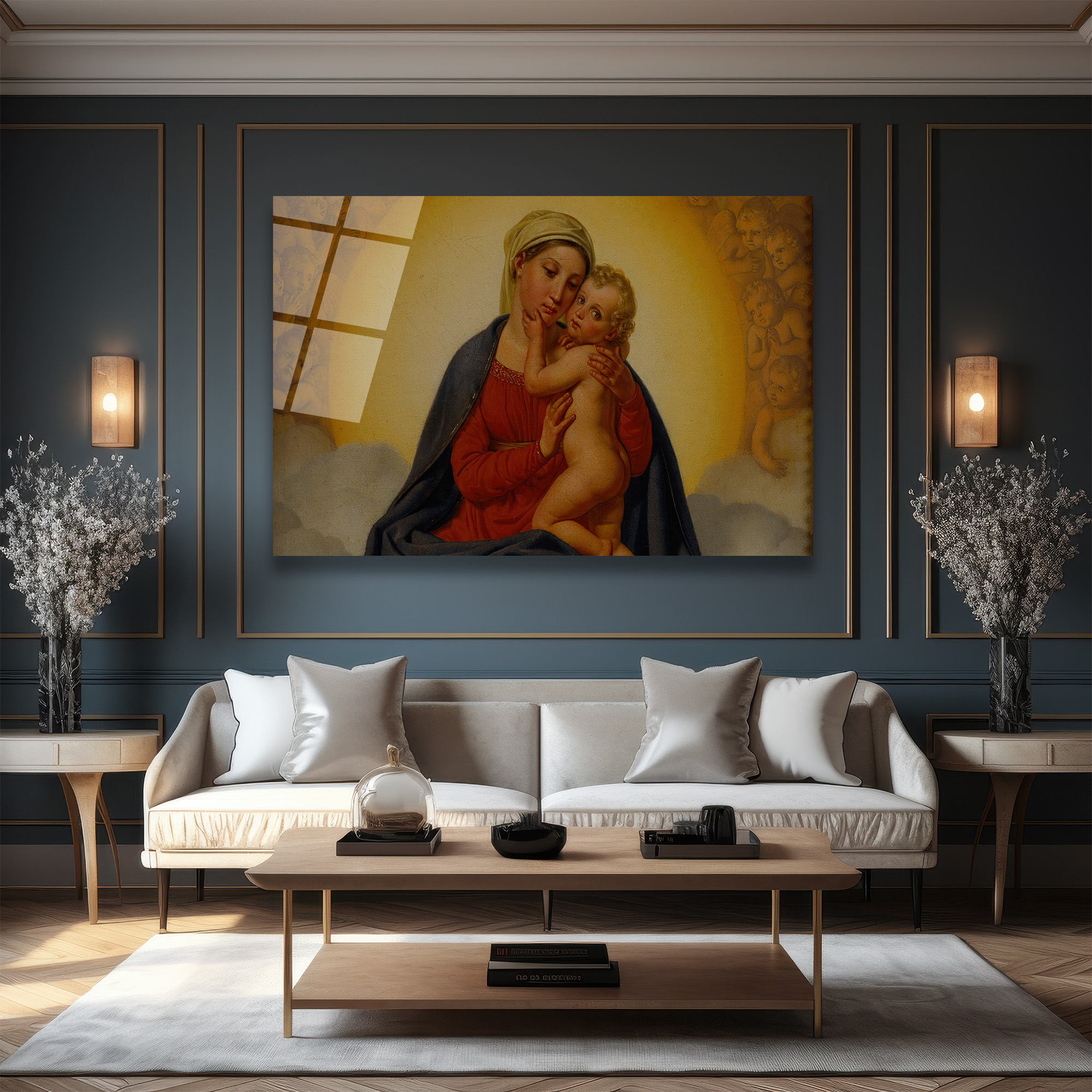 Madonna ve Çocuk Klasik Sanat Cam Tablo - Kutsal Aşkın İfadesi - Glazella Madonna ve Çocuk Klasik Sanat Cam Tablo - Kutsal Aşkın İfadesi - Glazella