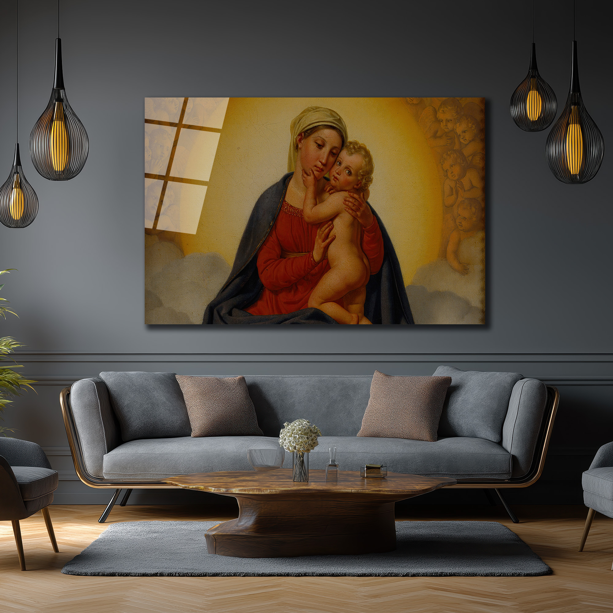 Madonna ve Çocuk Klasik Sanat Cam Tablo - Kutsal Aşkın İfadesi - Glazella Madonna ve Çocuk Klasik Sanat Cam Tablo - Kutsal Aşkın İfadesi - Glazella