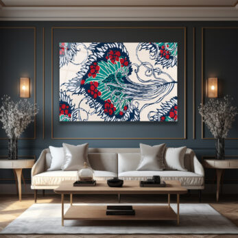 Batik Esintili Canlı Renkler Cam Tablo - Glazella Batik Esintili Canlı Renkler Cam Tablo - Glazella