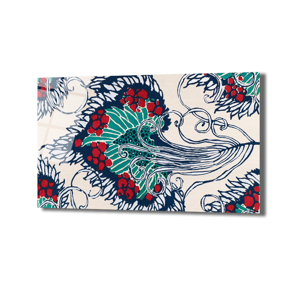 Batik Esintili Canlı Renkler Cam Tablo - Glazella Batik Esintili Canlı Renkler Cam Tablo - Glazella
