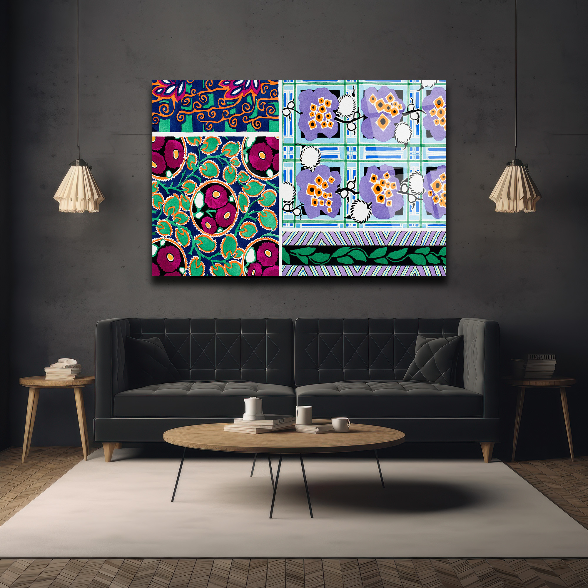Canlı Renklerle Eclectic Desenler Cam Tablo - Glazella Sanat Koleksiyonu - Glazella Canlı Renklerle Eclectic Desenler Cam Tablo - Glazella Sanat Koleksiyonu - Glazella
