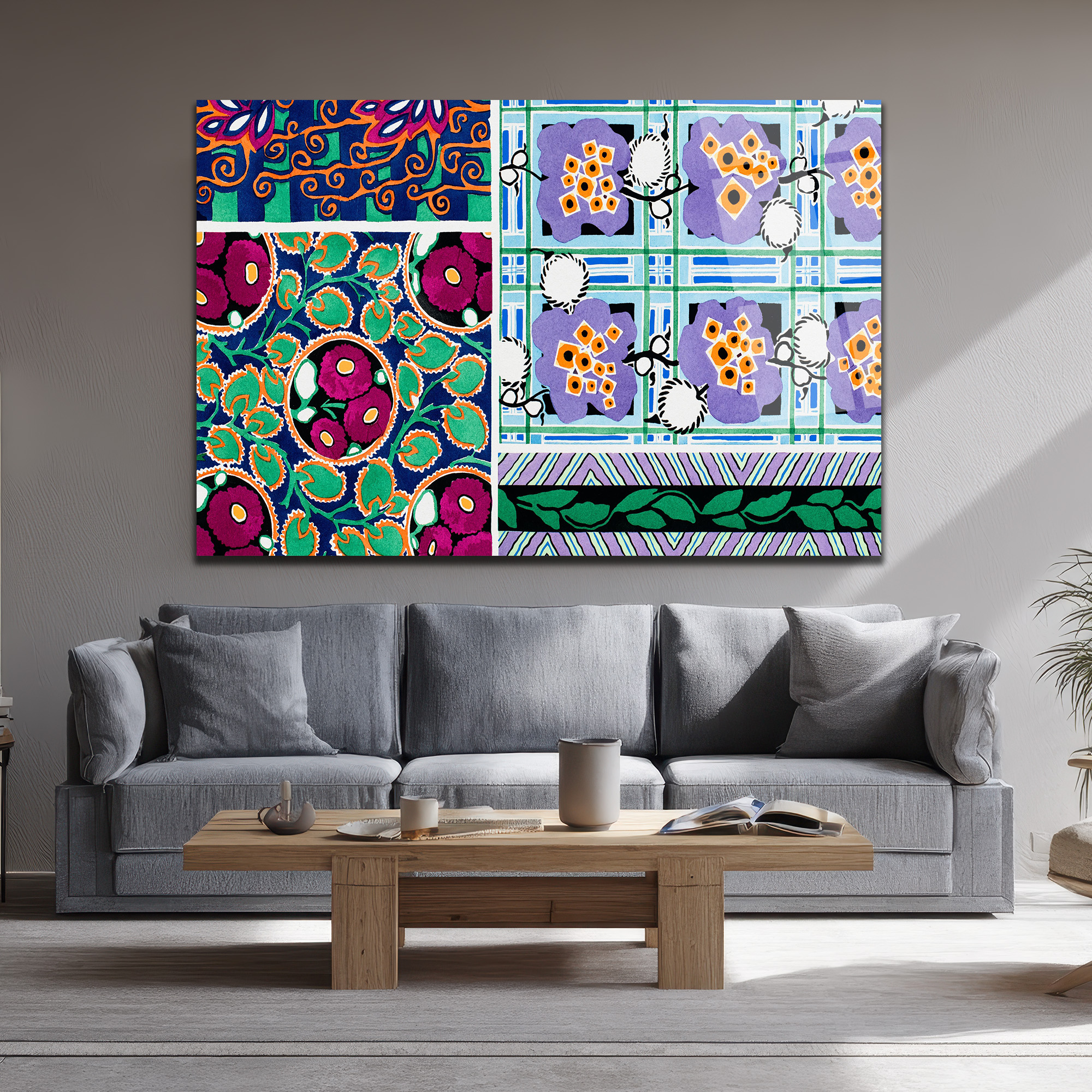 Canlı Renklerle Eclectic Desenler Cam Tablo - Glazella Sanat Koleksiyonu - Glazella Canlı Renklerle Eclectic Desenler Cam Tablo - Glazella Sanat Koleksiyonu - Glazella