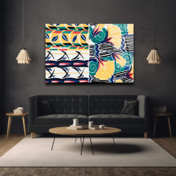 Rengarenk Soyut Sanat Cam Tablo: Modern Desenlerin Dansı - Glazella