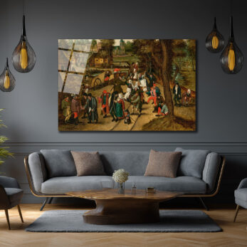 Bruegel Tarzı Köy Şenliği Cam Tablo - Canlı Tarihi Atmosfer - Glazella Bruegel Tarzı Köy Şenliği Cam Tablo - Canlı Tarihi Atmosfer - Glazella