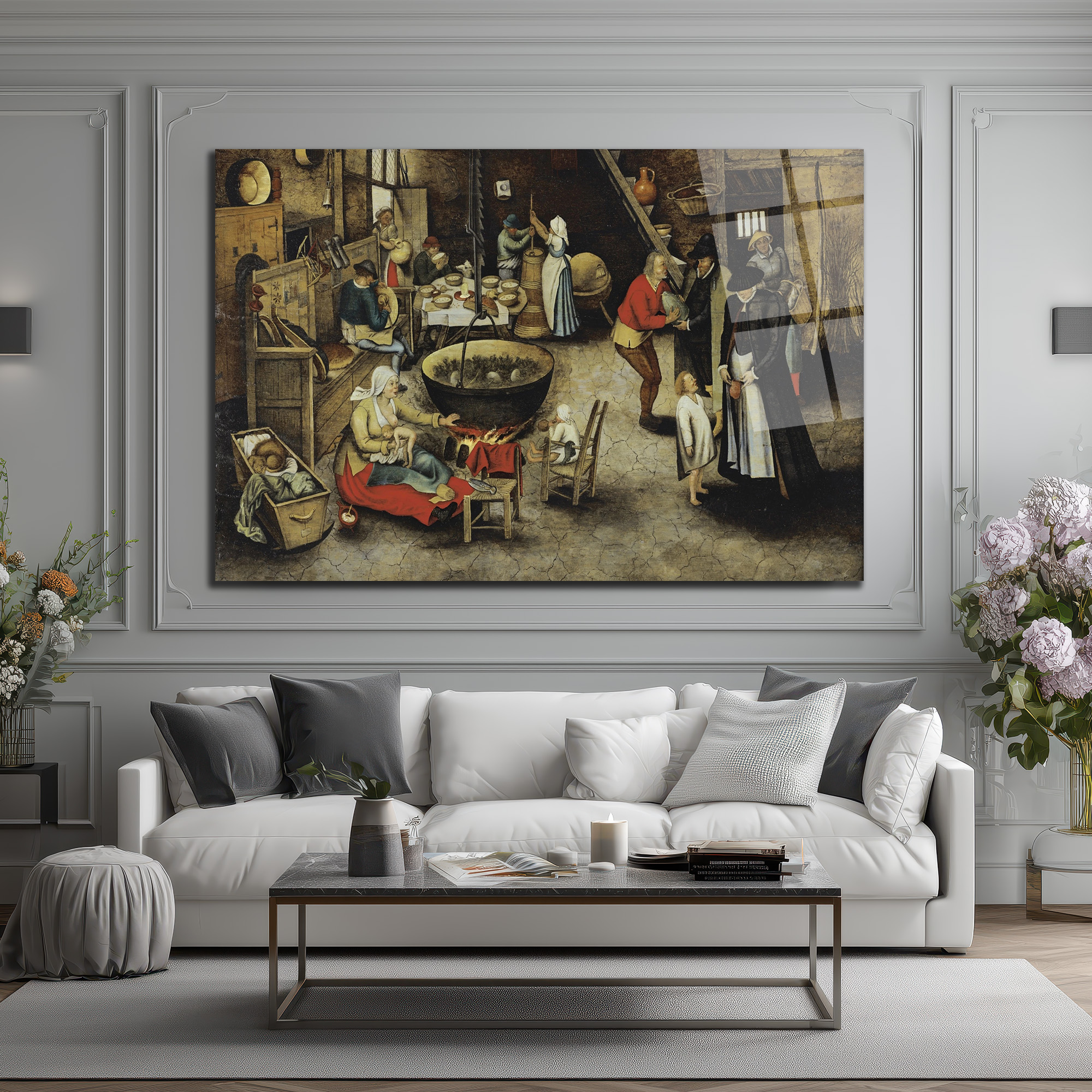 Bruegel Tarzı Köylü Yaşamı Temalı Sanatsal Cam Tablo - Glazella Bruegel Tarzı Köylü Yaşamı Temalı Sanatsal Cam Tablo - Glazella