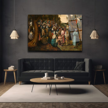 Bruegel Tarzı Kalabalık Vaaz Sahnesi Cam Tablo - Sanatsal Duvar Dekoru - Glazella Bruegel Tarzı Kalabalık Vaaz Sahnesi Cam Tablo - Sanatsal Duvar Dekoru - Glazella