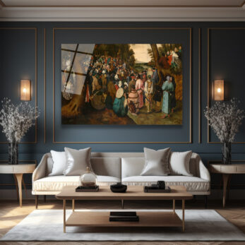 Bruegel Tarzı Kalabalık Vaaz Sahnesi Cam Tablo - Sanatsal Duvar Dekoru - Glazella Bruegel Tarzı Kalabalık Vaaz Sahnesi Cam Tablo - Sanatsal Duvar Dekoru - Glazella
