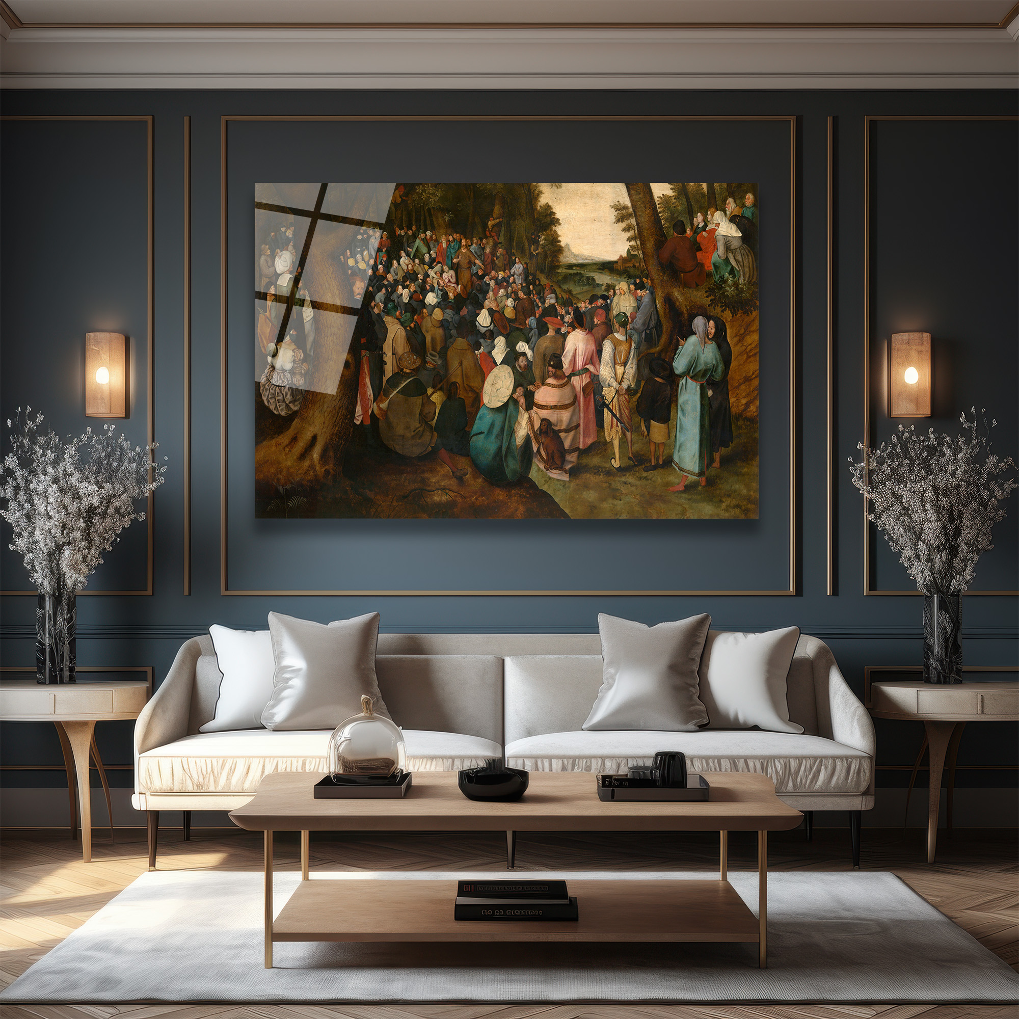 Bruegel Tarzı Kalabalık Vaaz Sahnesi Cam Tablo - Sanatsal Duvar Dekoru - Glazella Bruegel Tarzı Kalabalık Vaaz Sahnesi Cam Tablo - Sanatsal Duvar Dekoru - Glazella