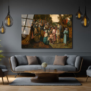 Bruegel Tarzı Kalabalık Vaaz Sahnesi Cam Tablo - Sanatsal Duvar Dekoru - Glazella Bruegel Tarzı Kalabalık Vaaz Sahnesi Cam Tablo - Sanatsal Duvar Dekoru - Glazella